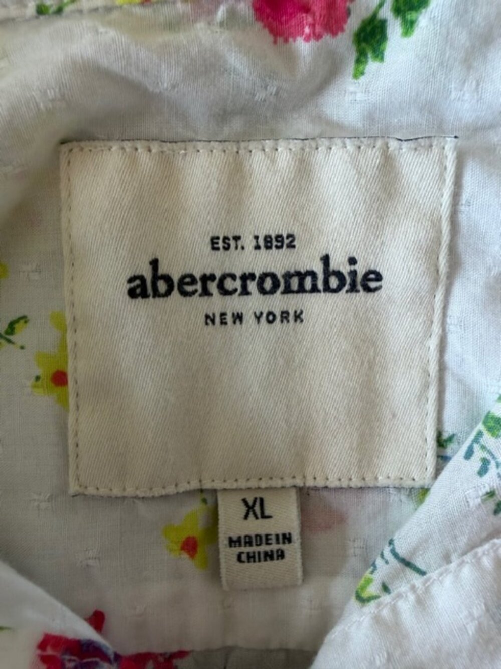 Vintage Abercrombie & Fitch Womens Floral 100% Cotton Moose Shirt XL Y2K Preppy - Picture 6 of 9
